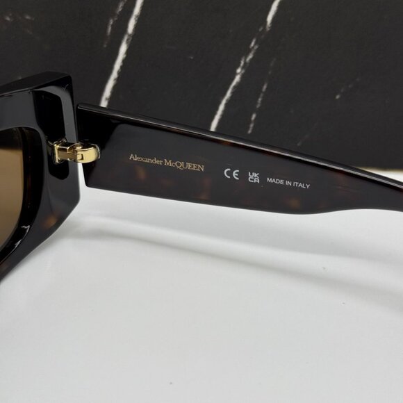 NEW AM0426S 002 ALEXANDER MCQUEEN HAVANA SQUARE UNISEX SUNGLASSES main image 11
